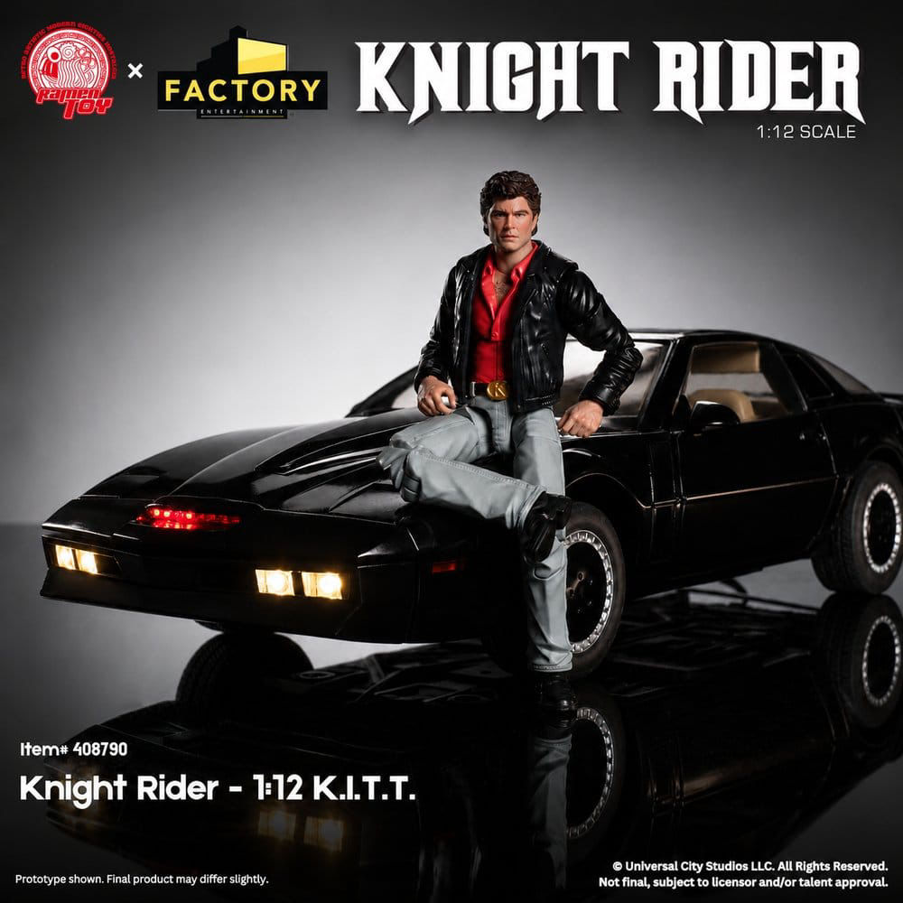 PRE-ORDER: KNIGHT RIDER 1/12 KITT & MICHAEL KNIGHT (RAMEN TOYS/ FACTORY ENTERTAI
