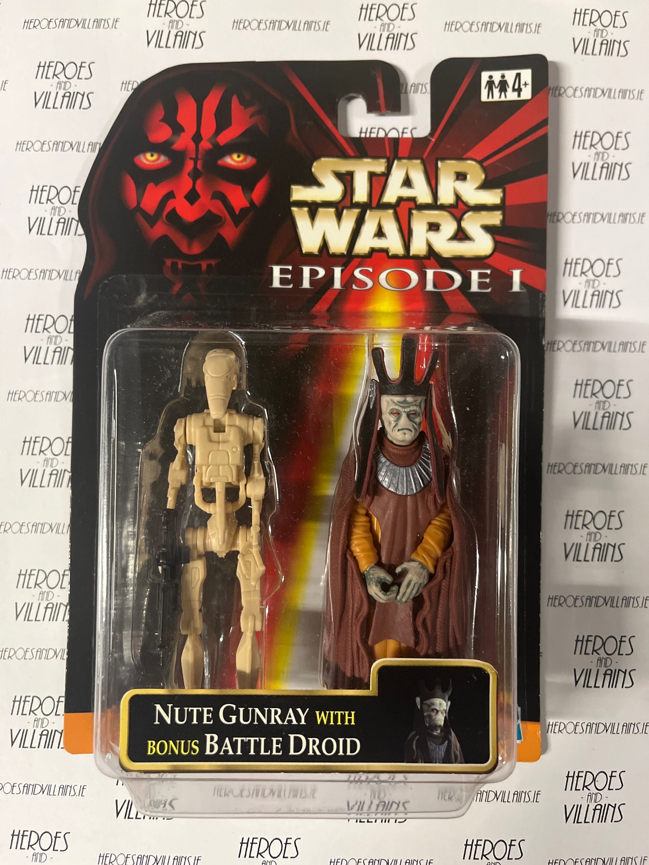 STAR WARS 3 3/4” TPM NUTE GUNRAY AND BATTLE DROID (HASBRO 1999)