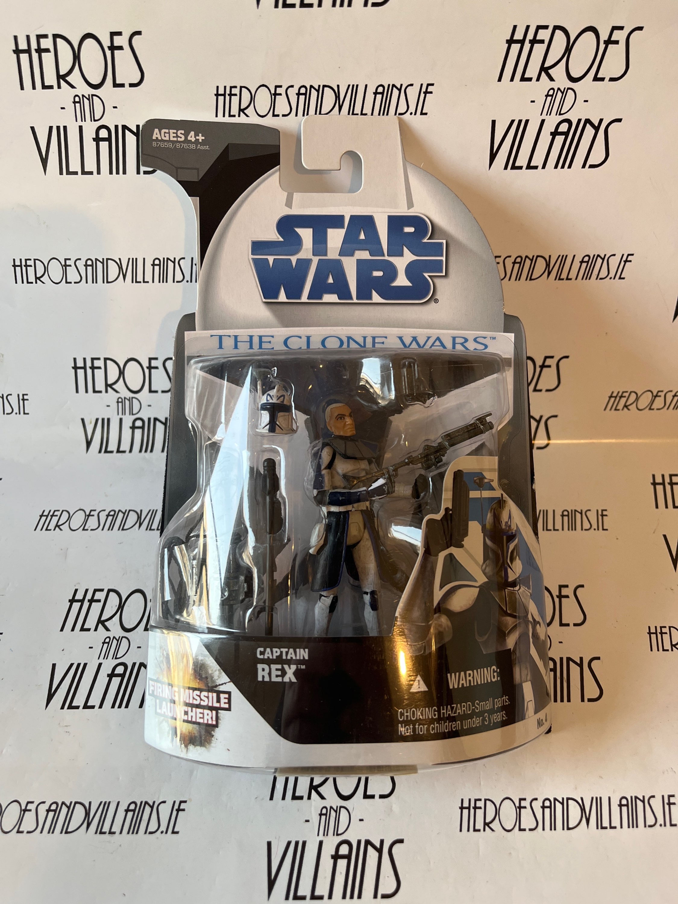 STAR WARS 3 3/4" CLONE WARS #4 CAPTAIN REX  (HASBRO 2008)