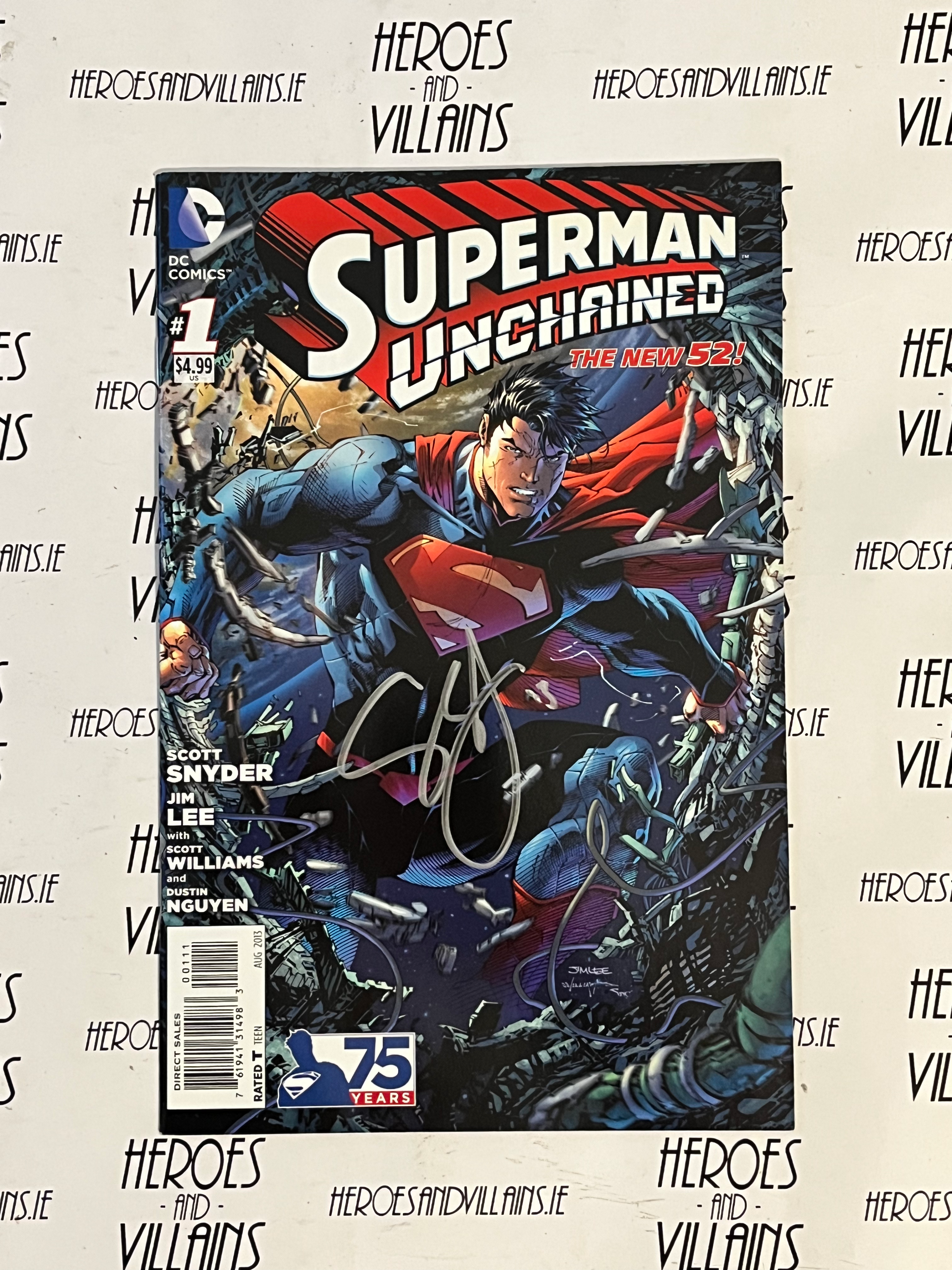 SUPERMAN UNCHAINED #1 SIGNED BY SCOTT SNYDER (DC COMICS 2013)
