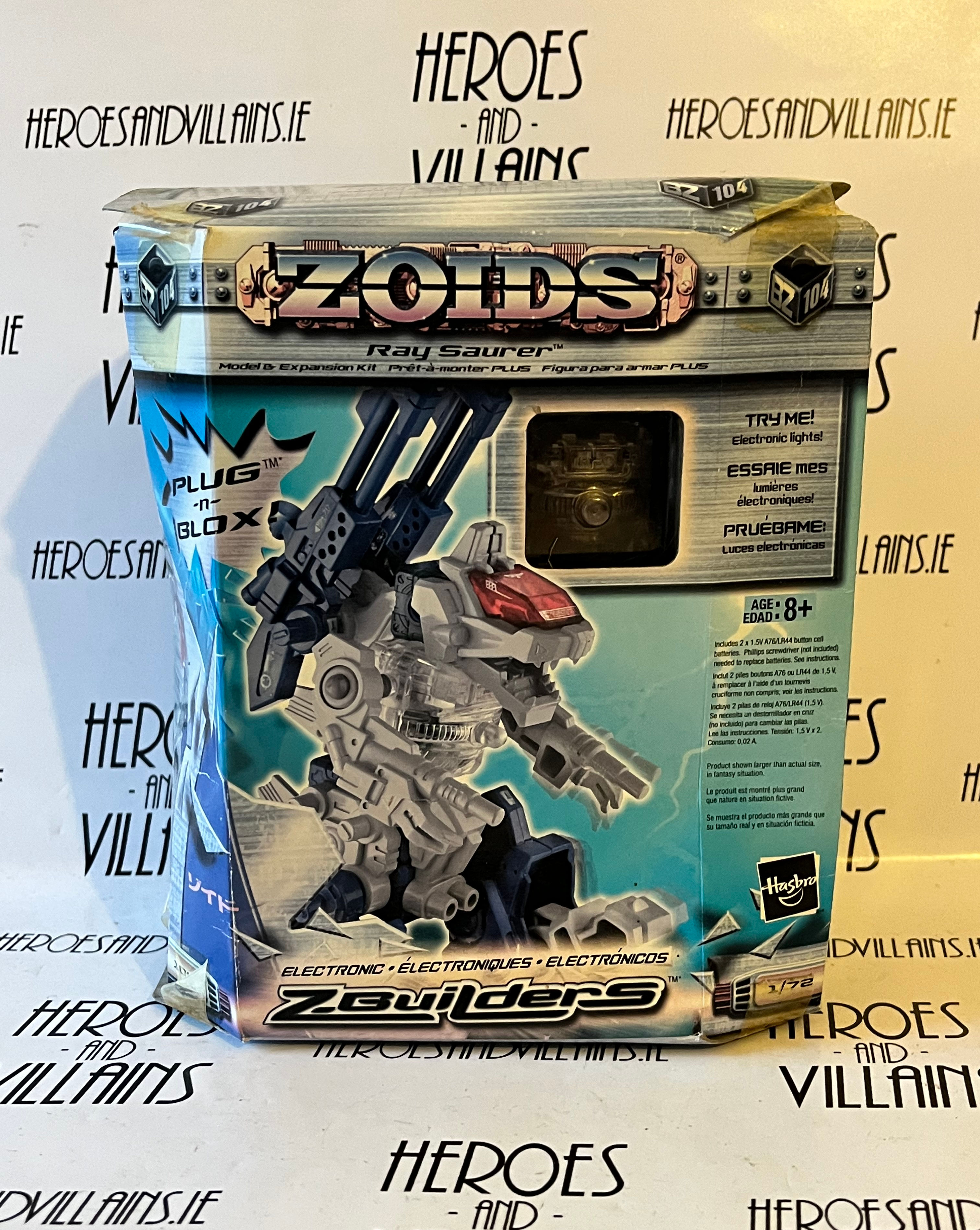 ZOIDS Z-BUILDERS ELECTRONIC #104 RAY SAURER 1/72 SCALE MODEL AND EXPANSION PACK