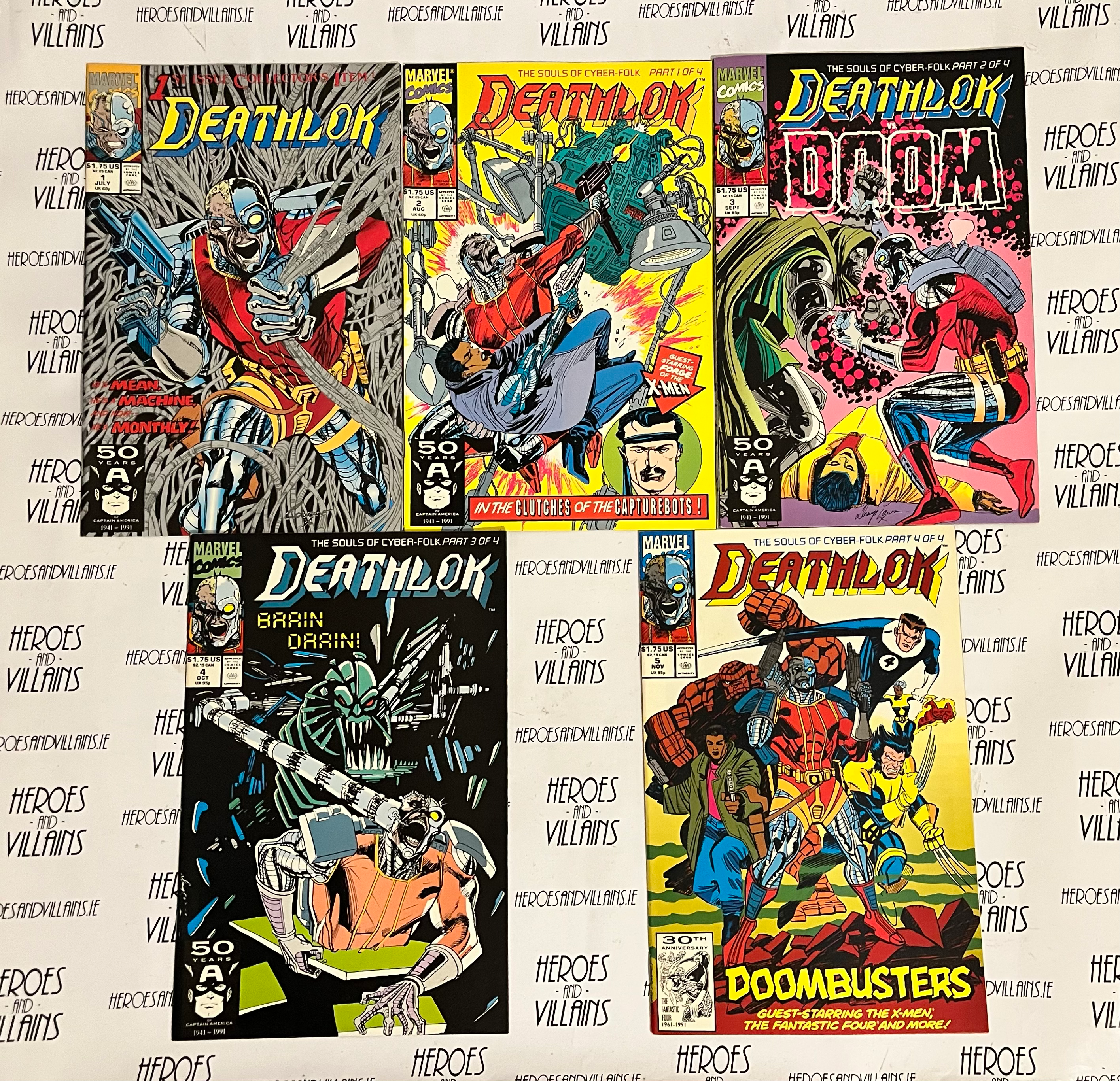 DEATHLOK #1-5 SOULS OF CYBER-FOLK STORY ARC (MARVEL COMICS 1991)