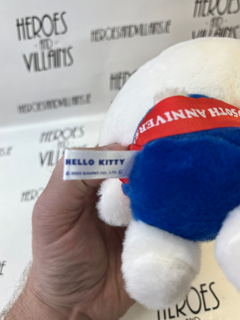 Miniature : HELLO KITTY 50TH ANNIVERSARY 5” PLUSH MASCOT WITH BALL CHAIN  (NAKAJIMA 2024)