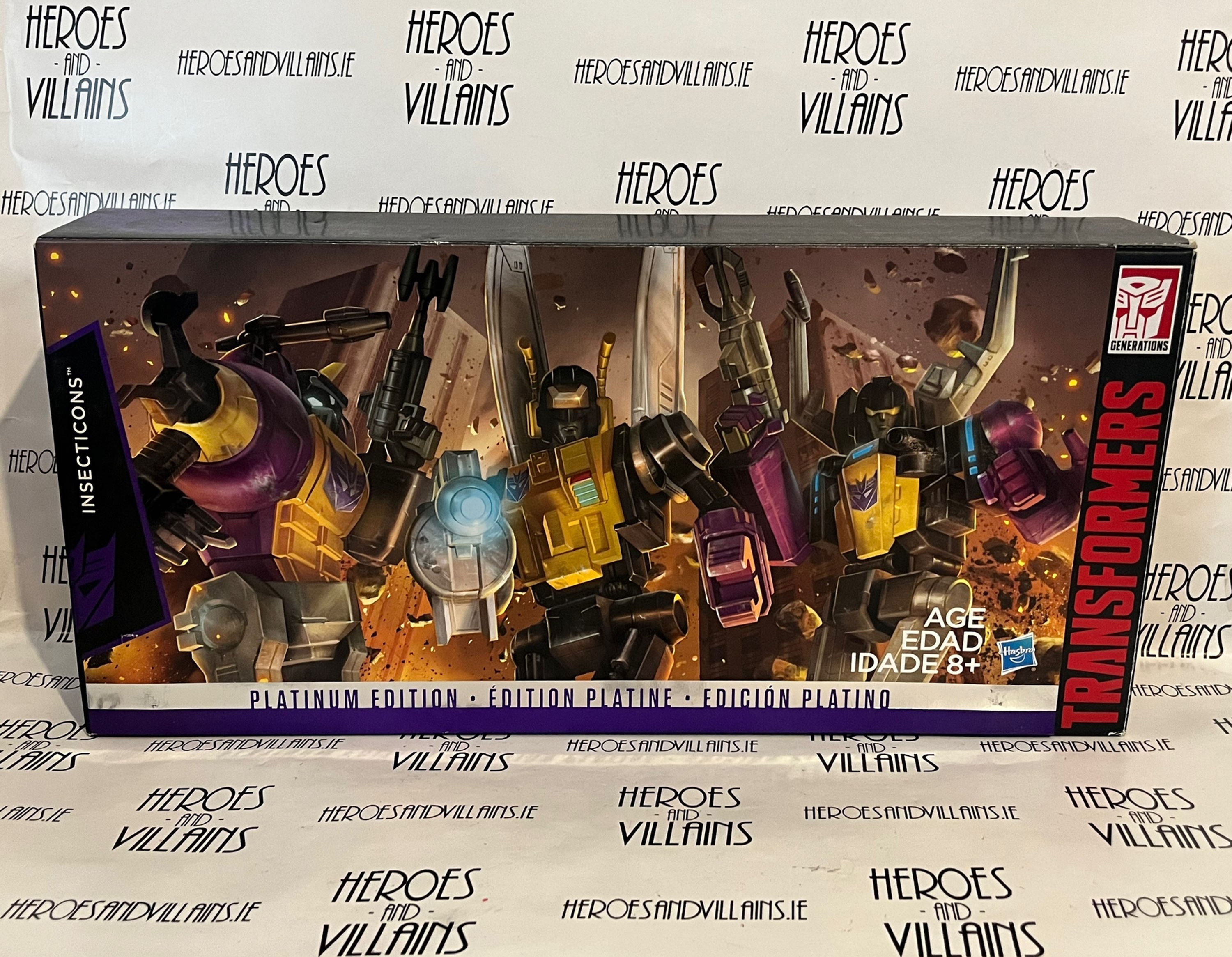 TRANSFORMERS PLATINUM EDITION G1 INSECTICONS SHRAPNEL, KICKBACK AND BOMBSHELL (H