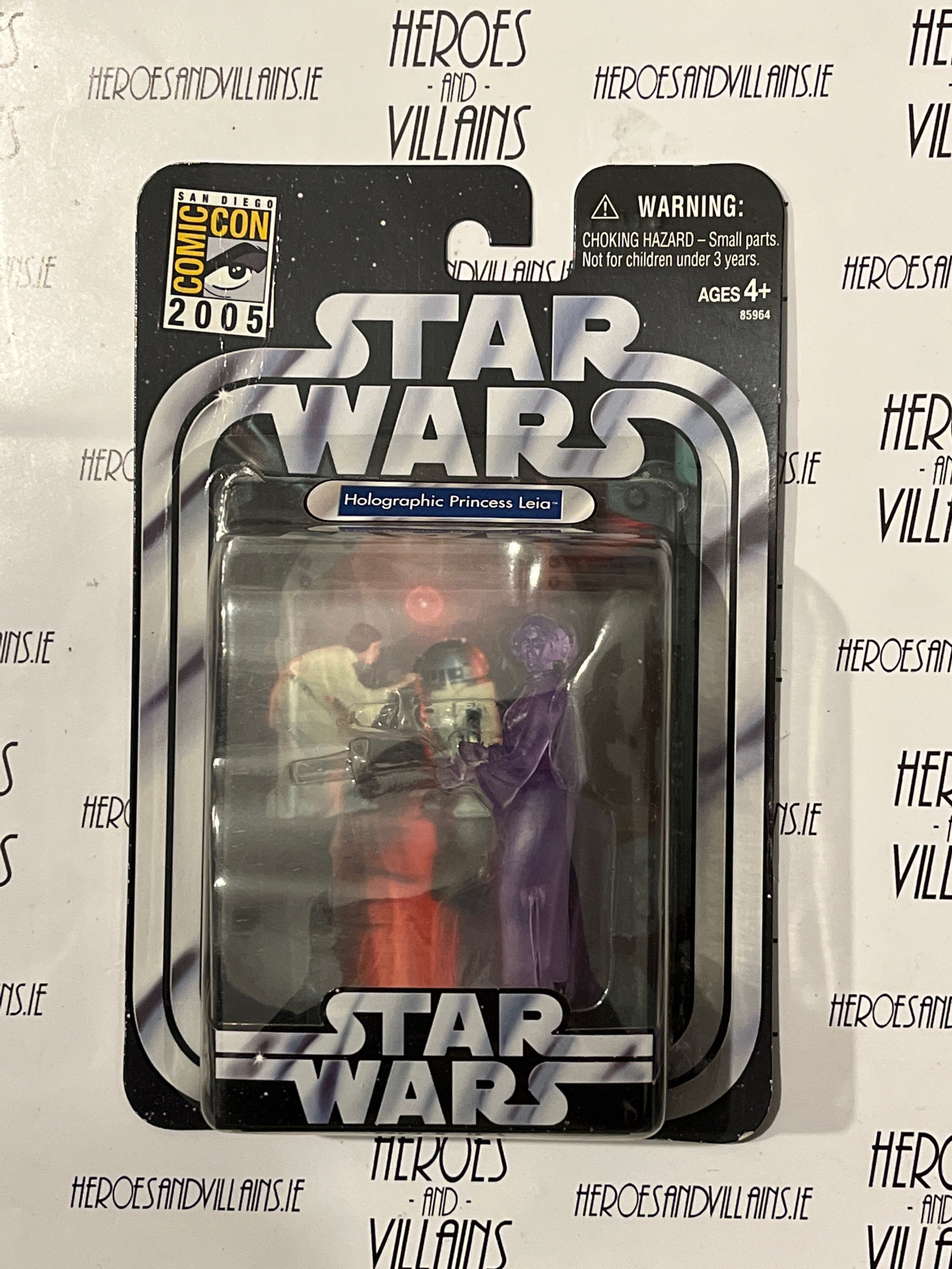 STAR WARS 3 3/4” OTC HOLOGRAPHIC PRINCESS LEIA SDCC 2005 EXCLUSIVE (HASBRO 2005)