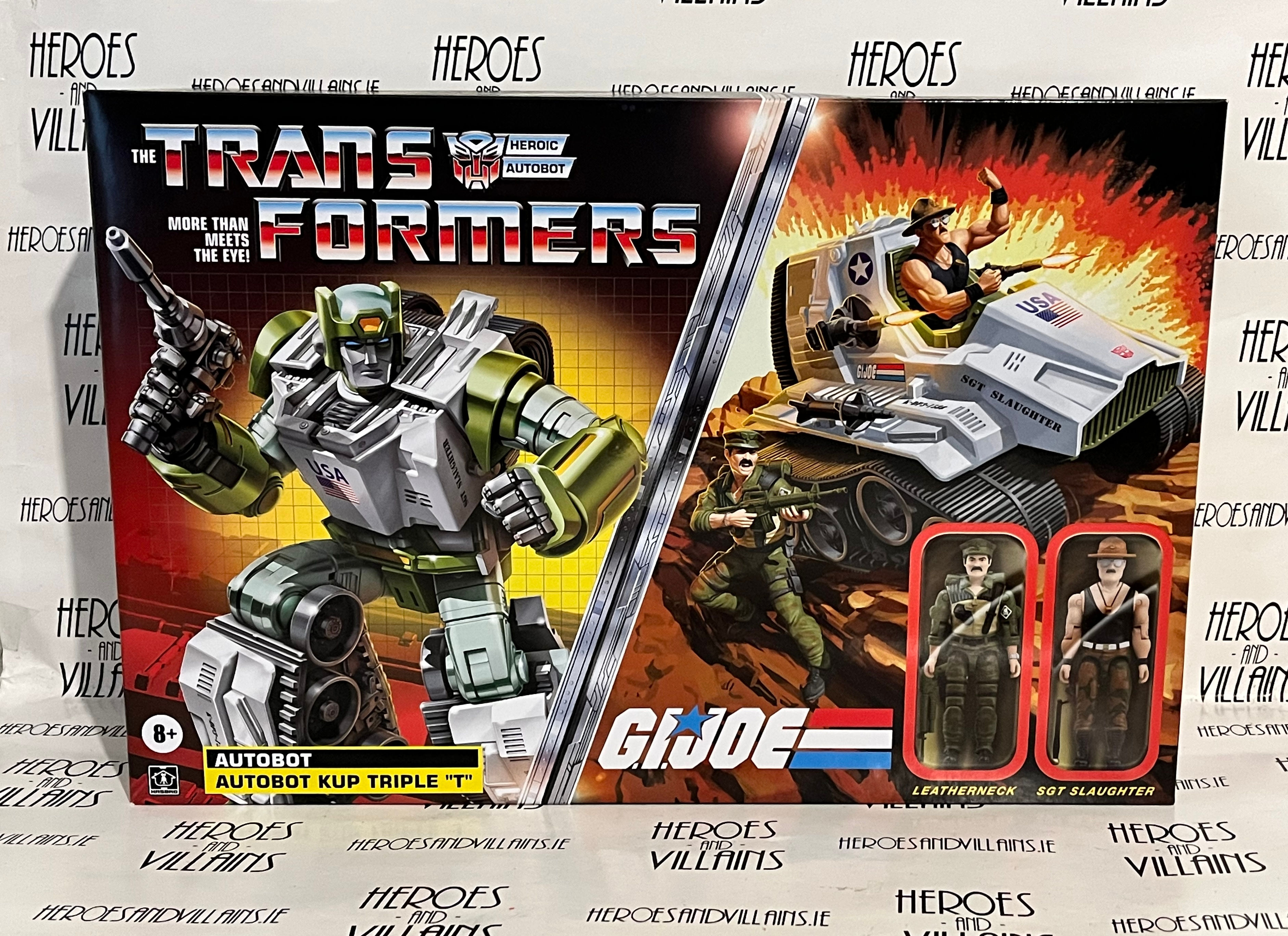 TRANSFORMERS X GI JOE AUTOBOT KUP / TRIPLE T WITH SGT SLAUGHTER and LEATHERNECK