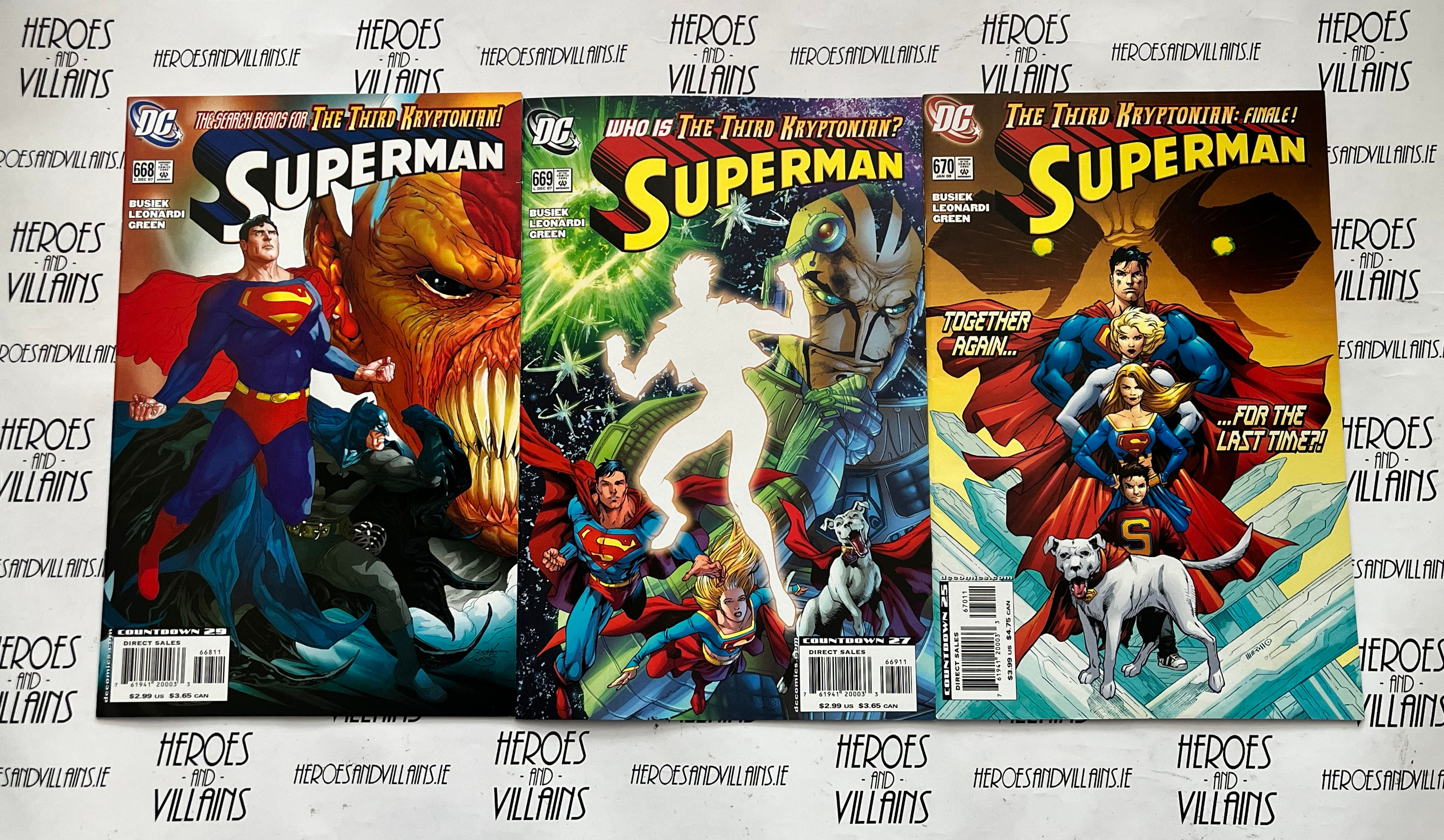 SUPERMAN #668-670 THE THIRD KRYPTONIAN STORY ARC (DC COMICS 2007)