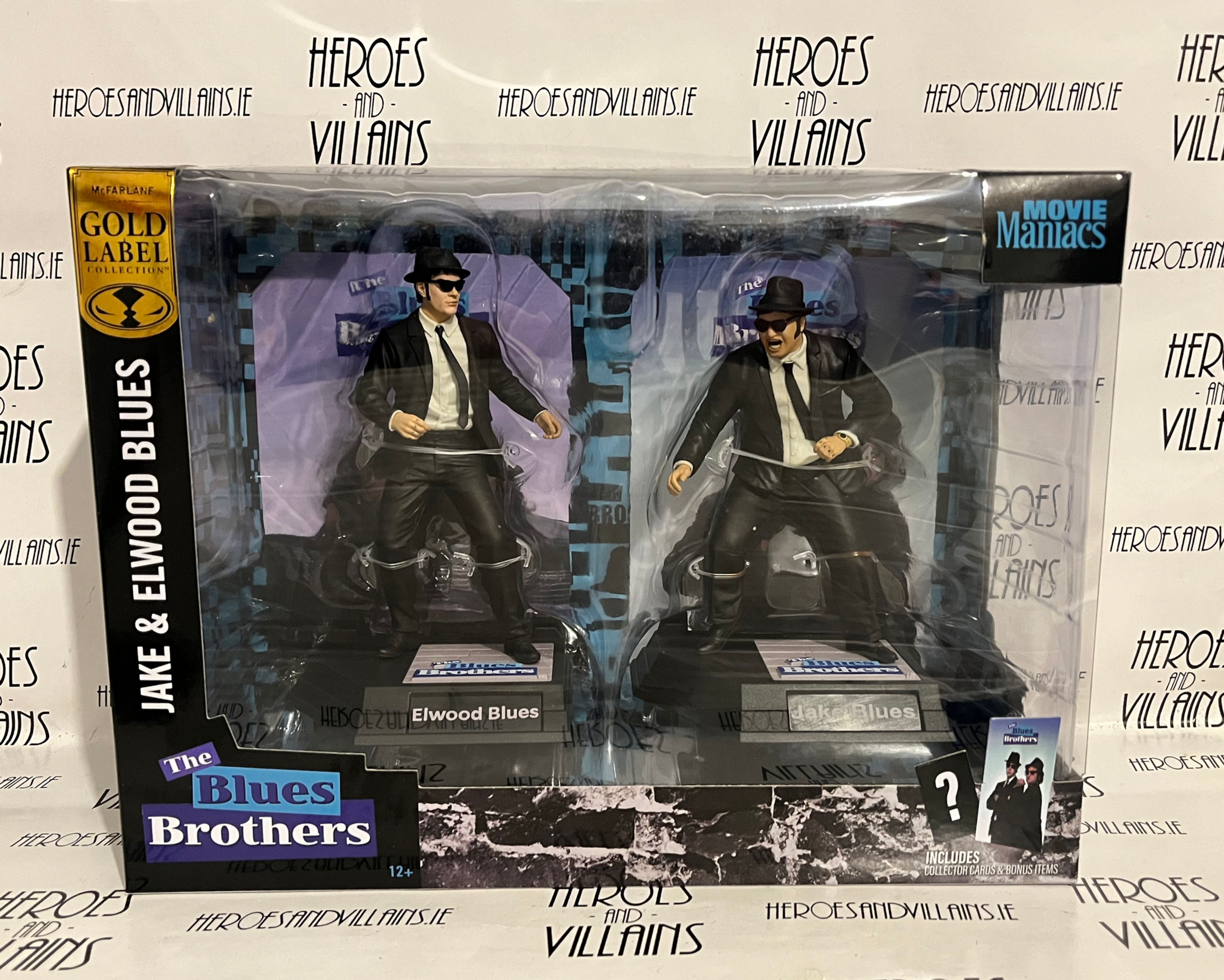 MOVIE MANIACS BLUES BROTHERS JAKE AND ELWOOD GOLD LABEL SET (MCFARLAN
