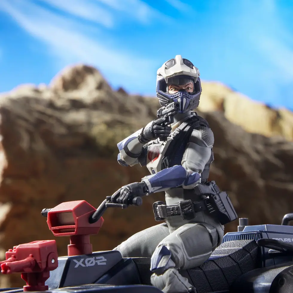 Miniature : GI JOE CLASSIFIED 6” COBRA FEMALE SCOUT AND FERRET ATV VEHICLE (HASBRO 2024)
