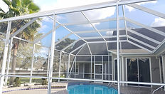 Clean screen enclosure and pool cage after professional cleaning service in The Villages