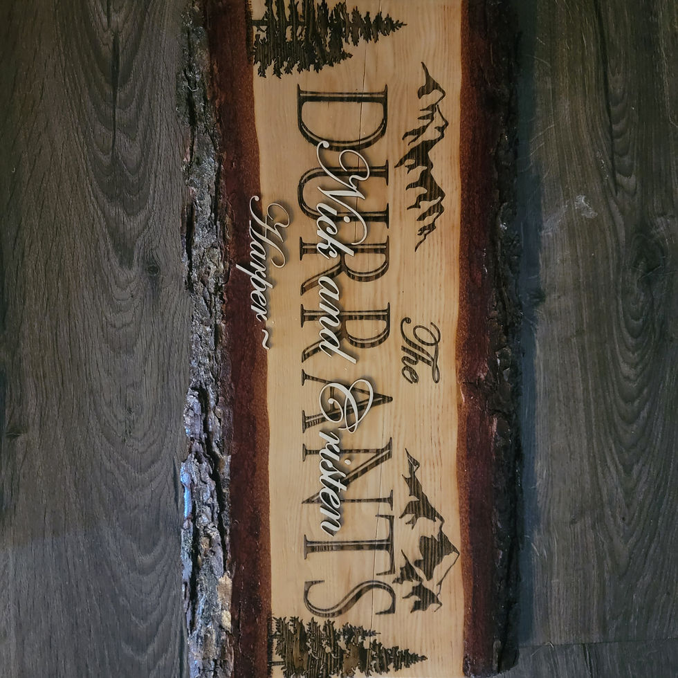 Thumbnail: Mountain and Trees - Wedding Name Sign