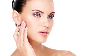 beautiful-healthy-face-of-the-young-pretty-white-woman-with-fresh-skin-touching-cheek-by-h