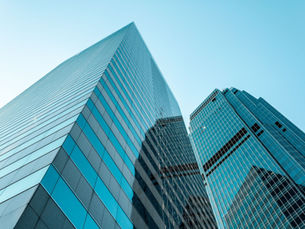 Two large, commercial skyscrapers.