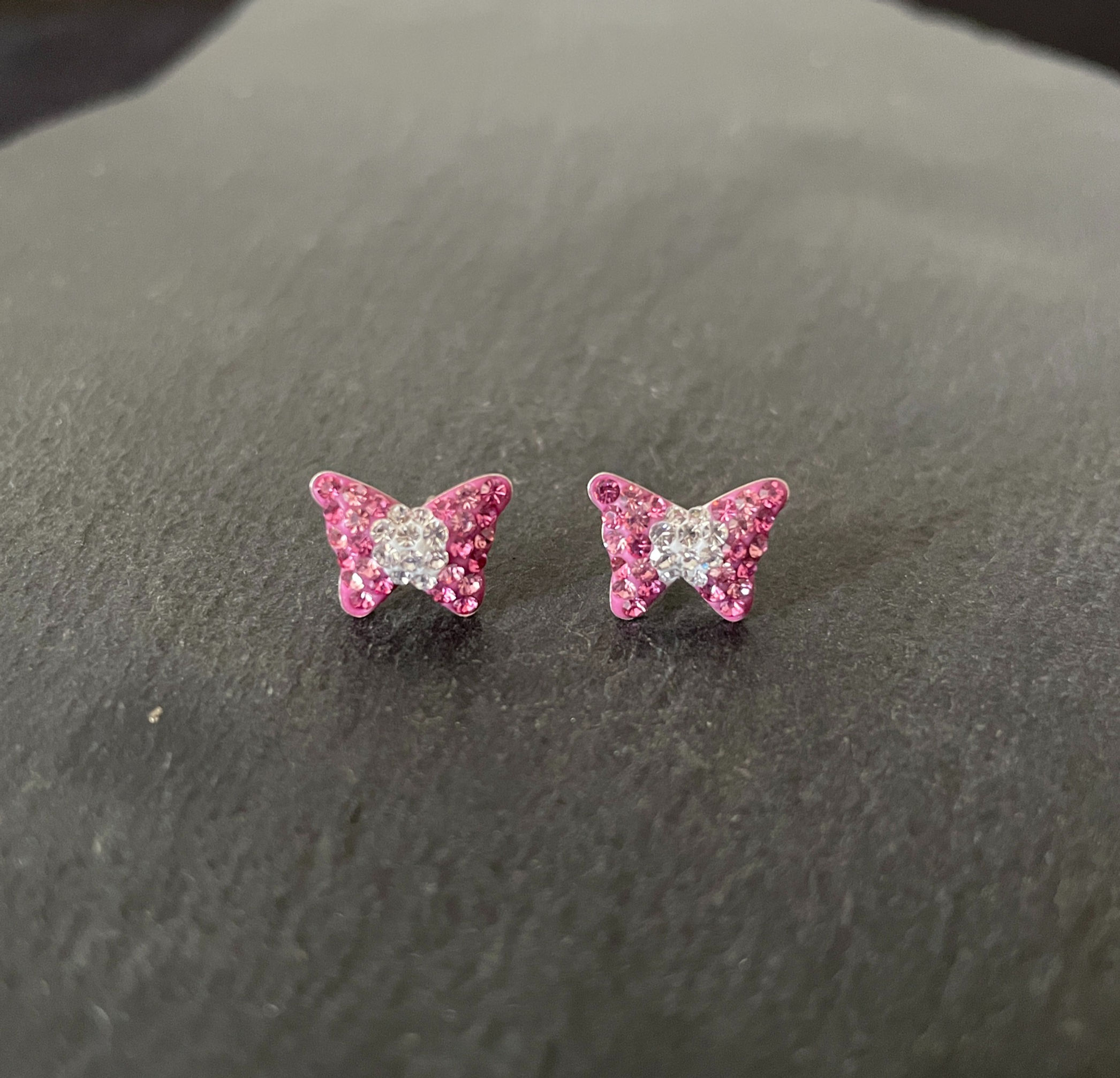 Cubic Zirconia Butterfly Stud Earrings