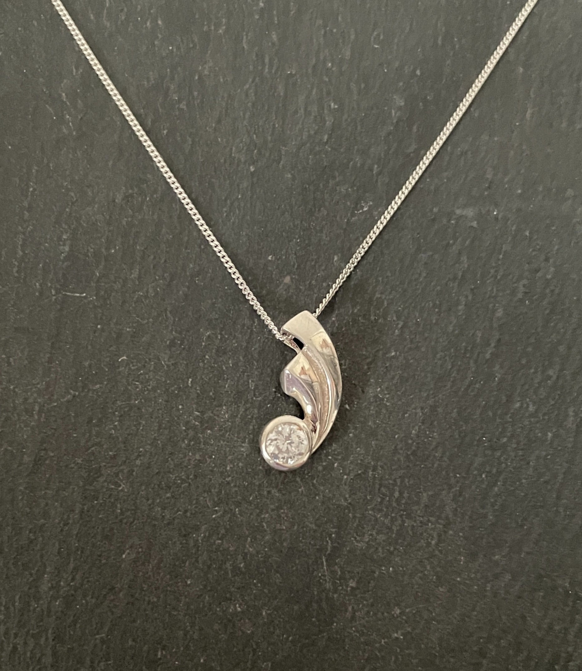 Cubic Zirconia and Silver Pendant