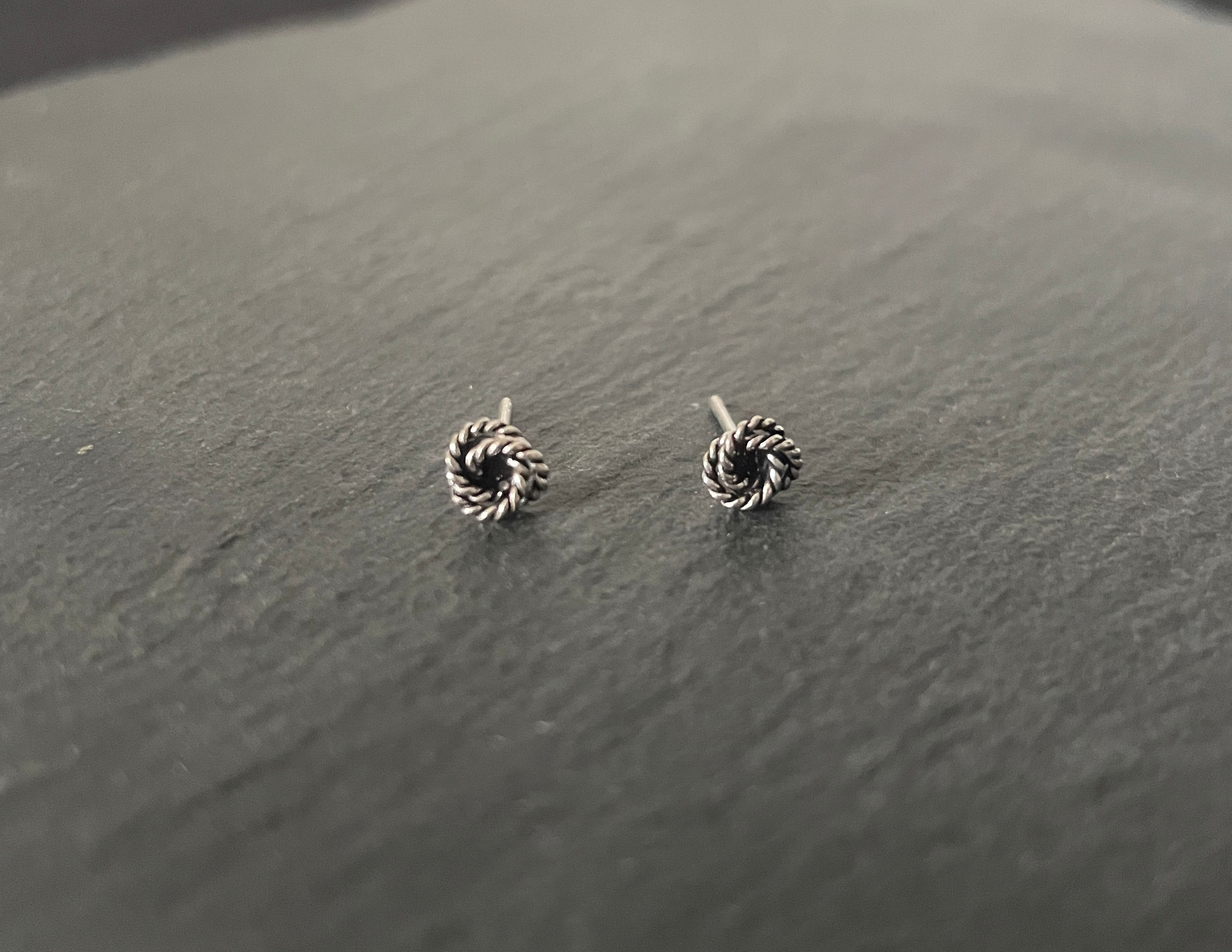 Silver Twist Studs
