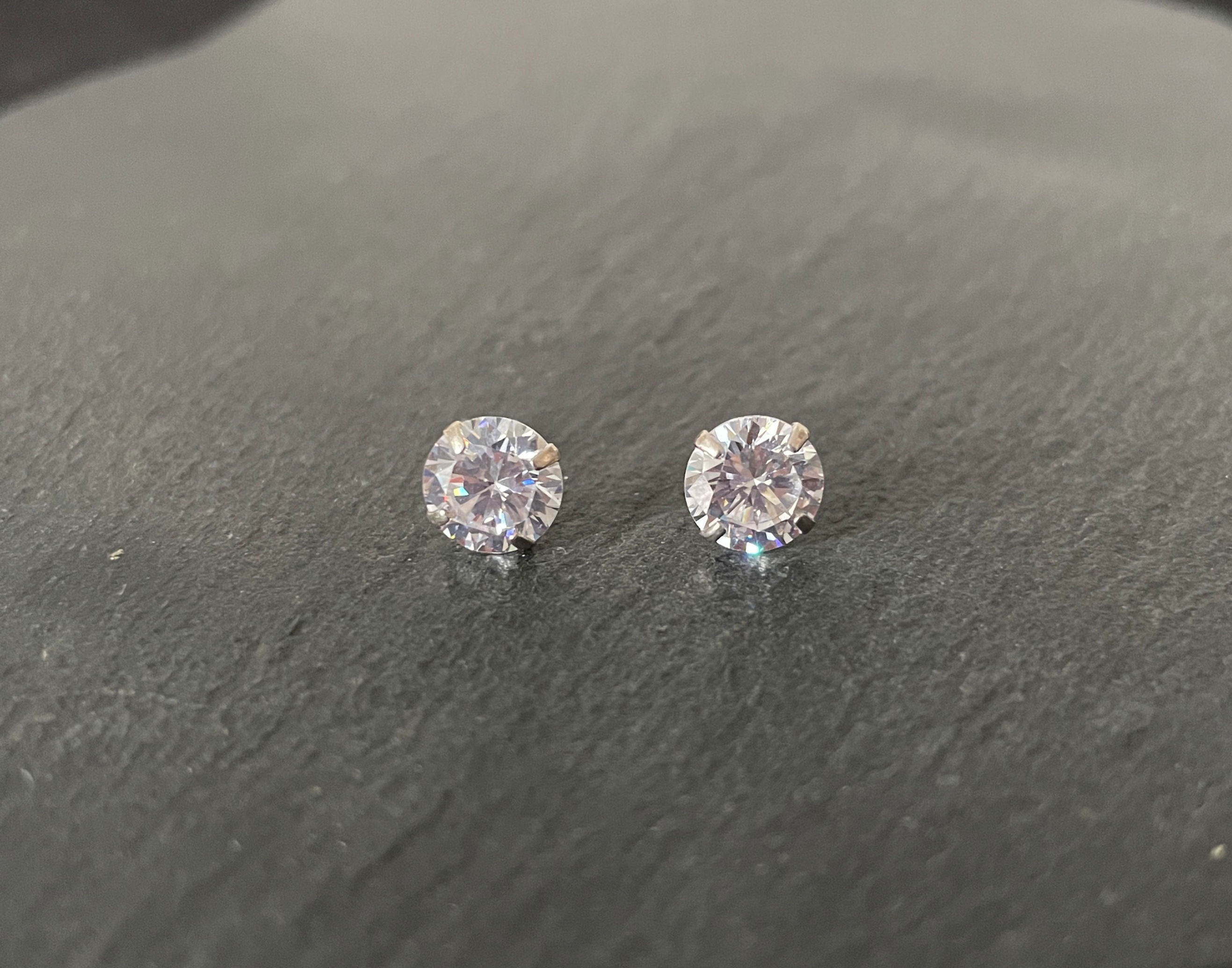 Cubic Zirconia Round Studs