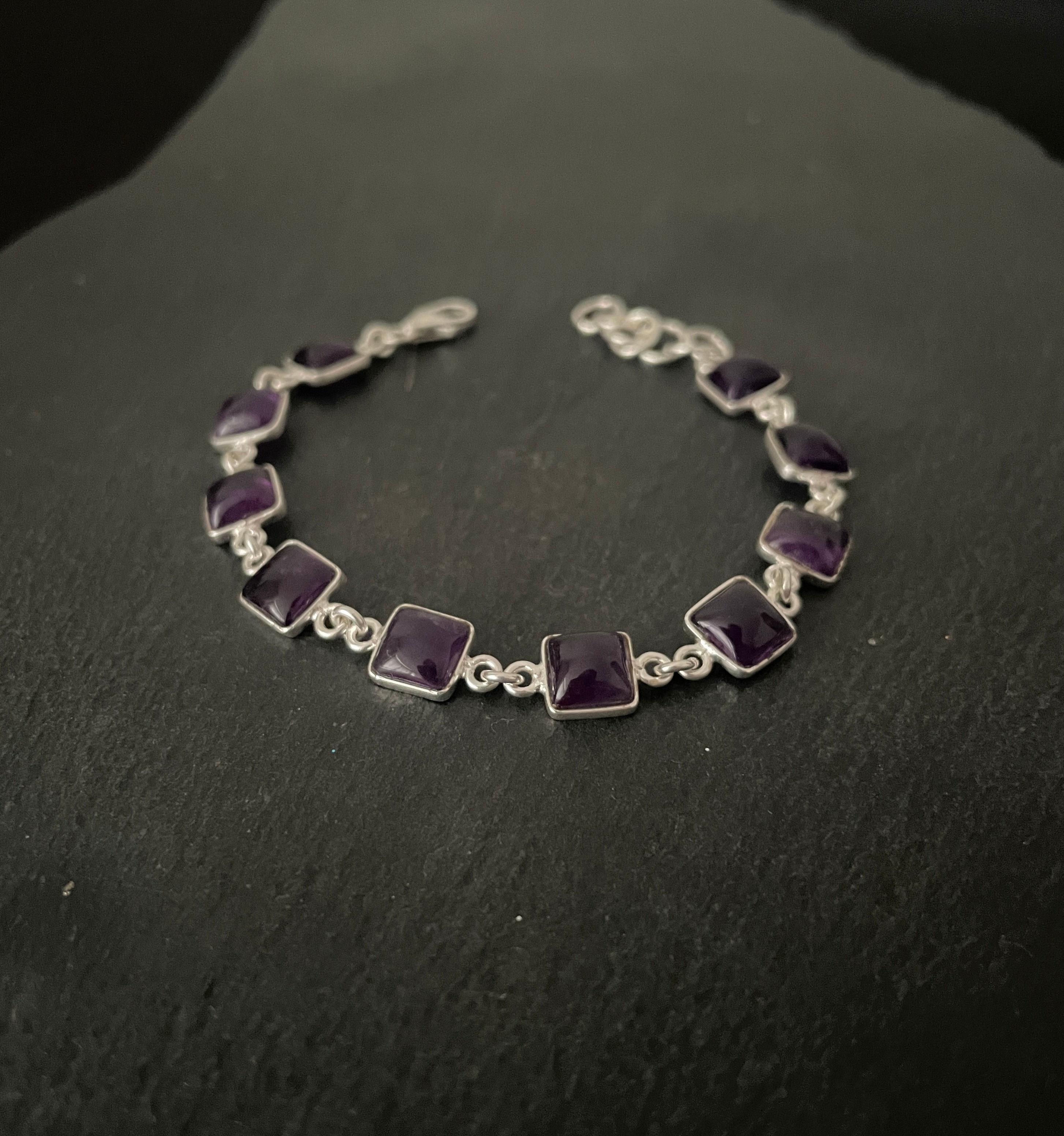 Square Amethyst Bracelet