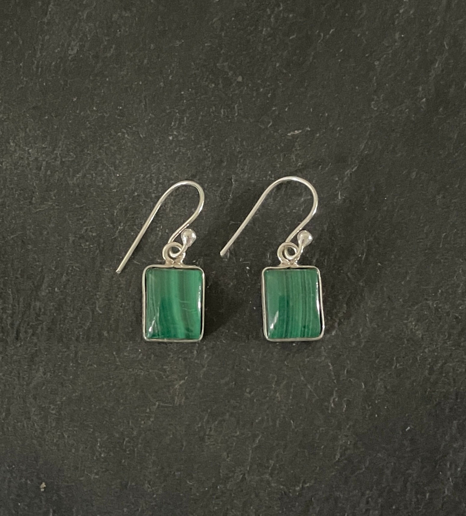 Malachite Rectangle Earrings