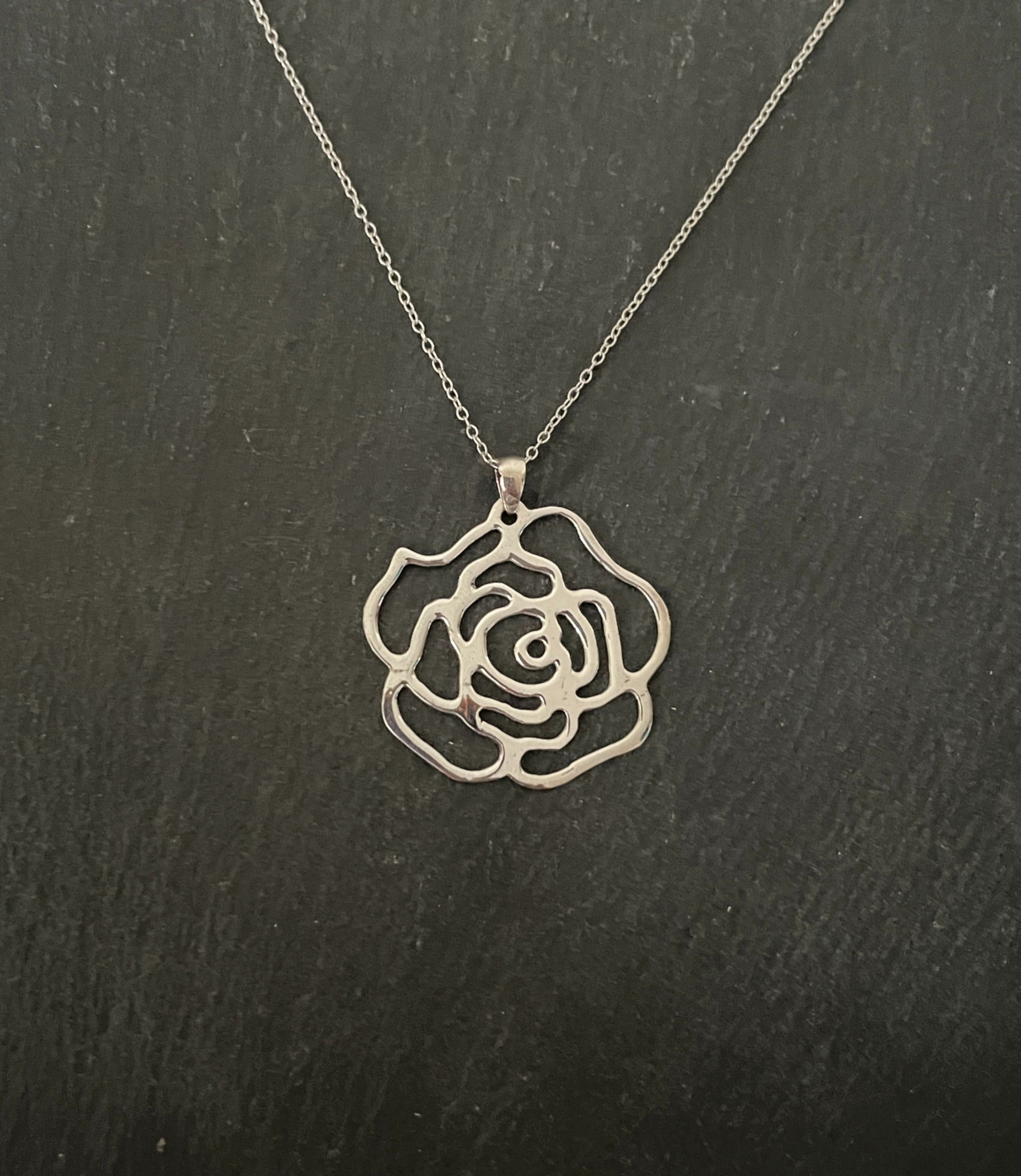 Silver Rose Pendant