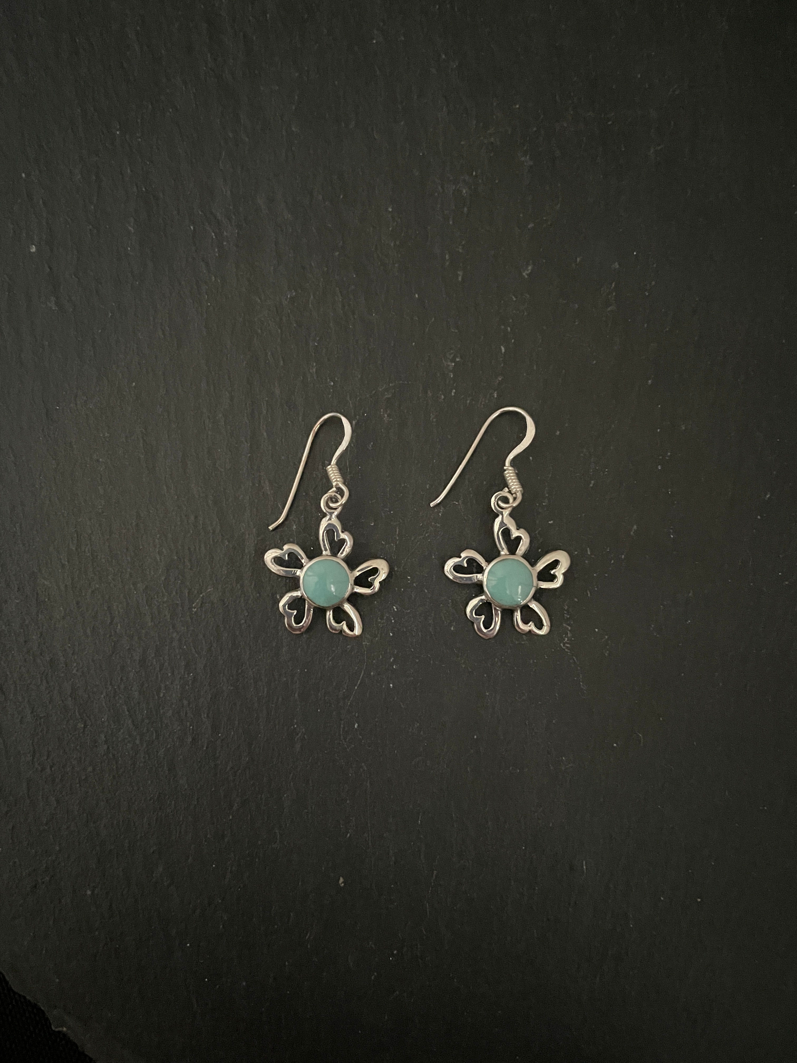 Turquoise Flower Earrings