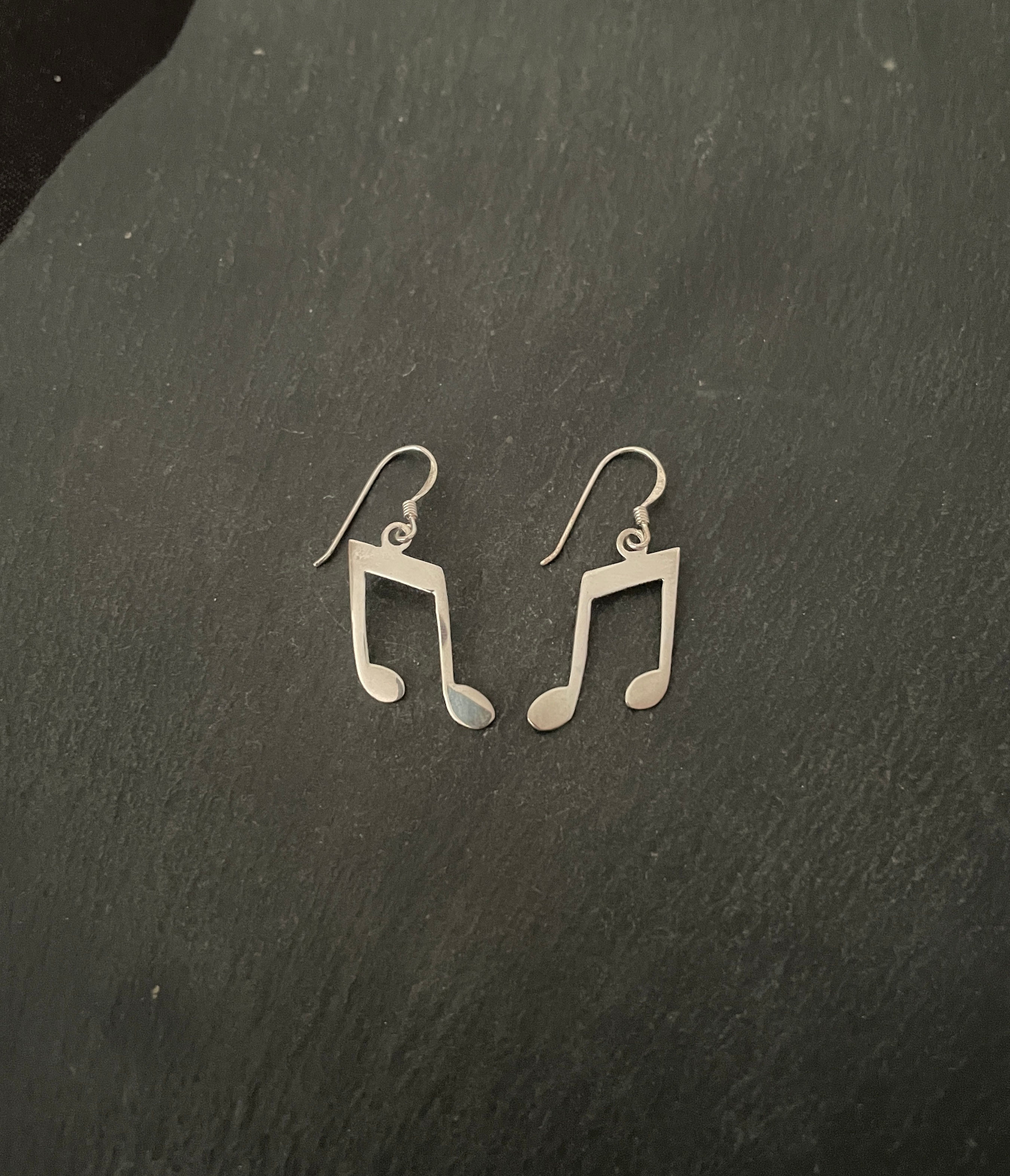 Silver Music Symbol Earrings