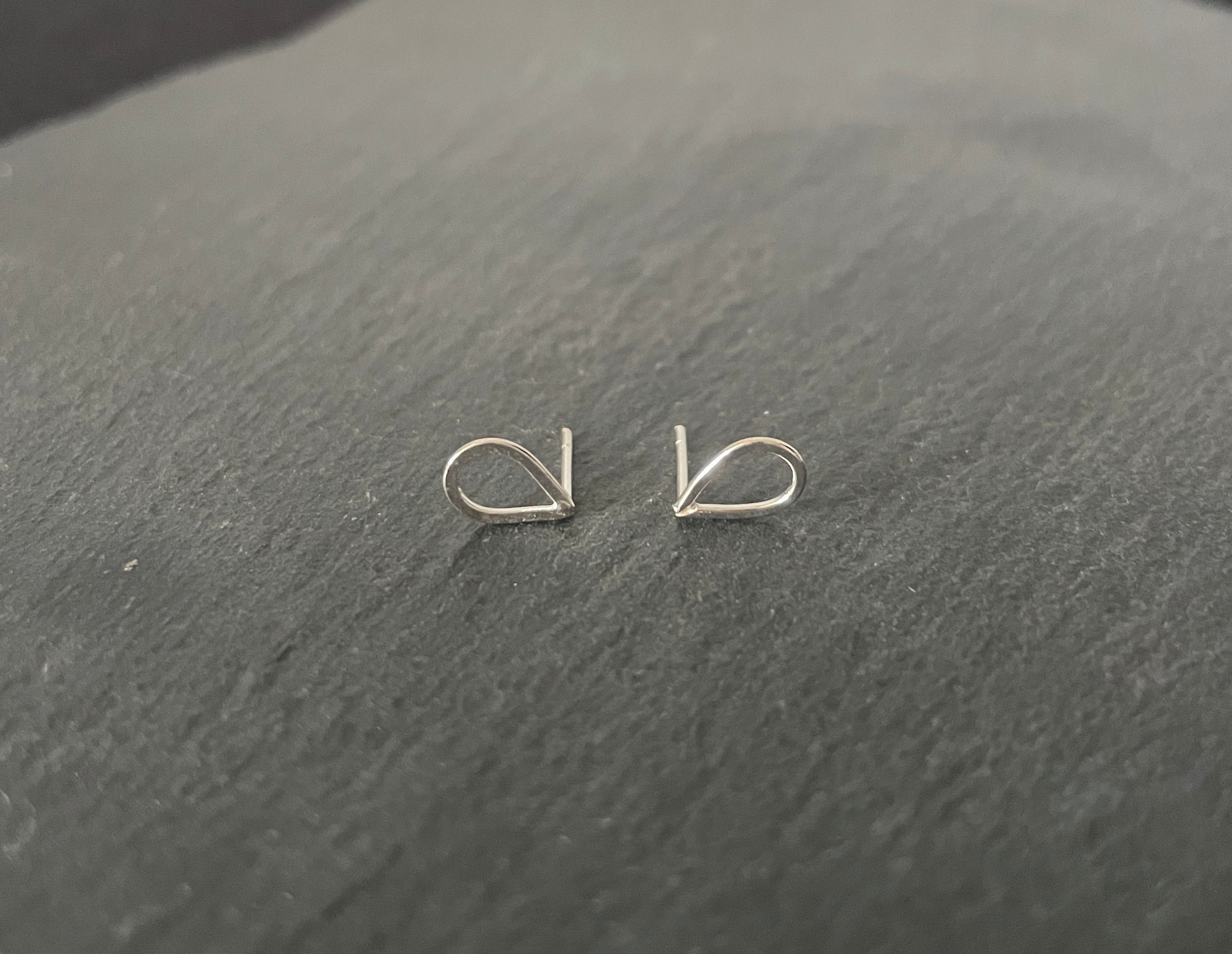 Silver Teardrop Studs