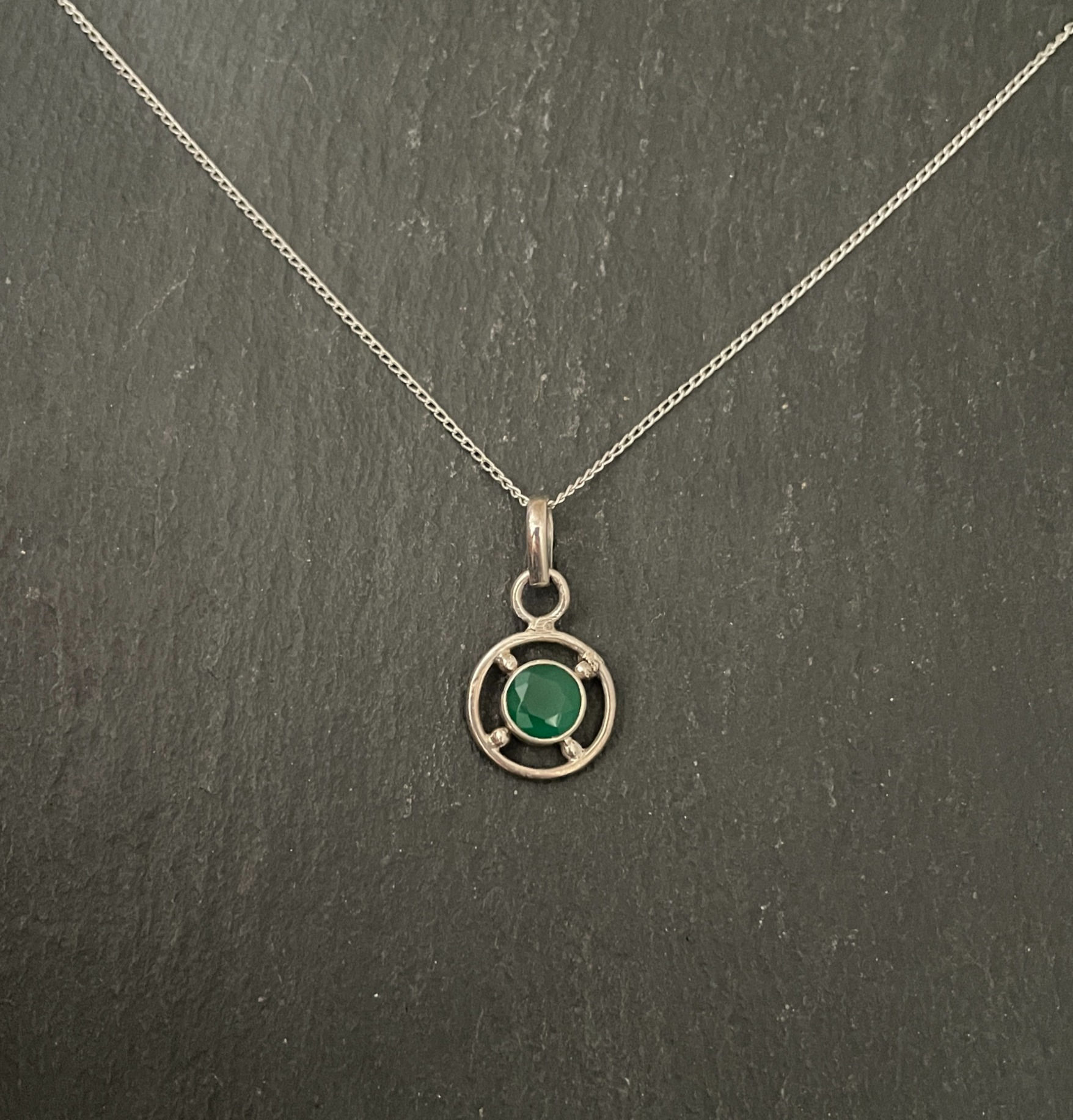 Emerald Round Pendant