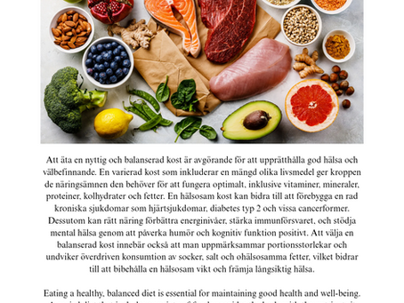 NYTTIG & BALANSERAD KOT/HEALTHY & BALANCED DIET