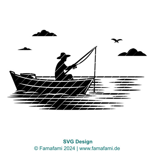 Angler Boot #2 Plotterdatei SVG | Famafami.de