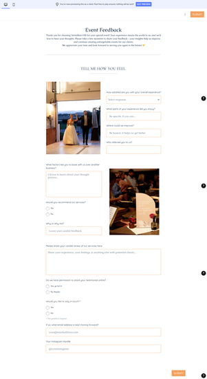 Feedback questionnaire