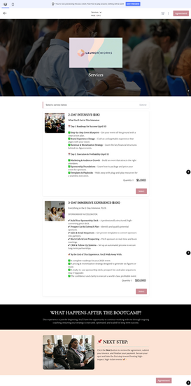 Services page