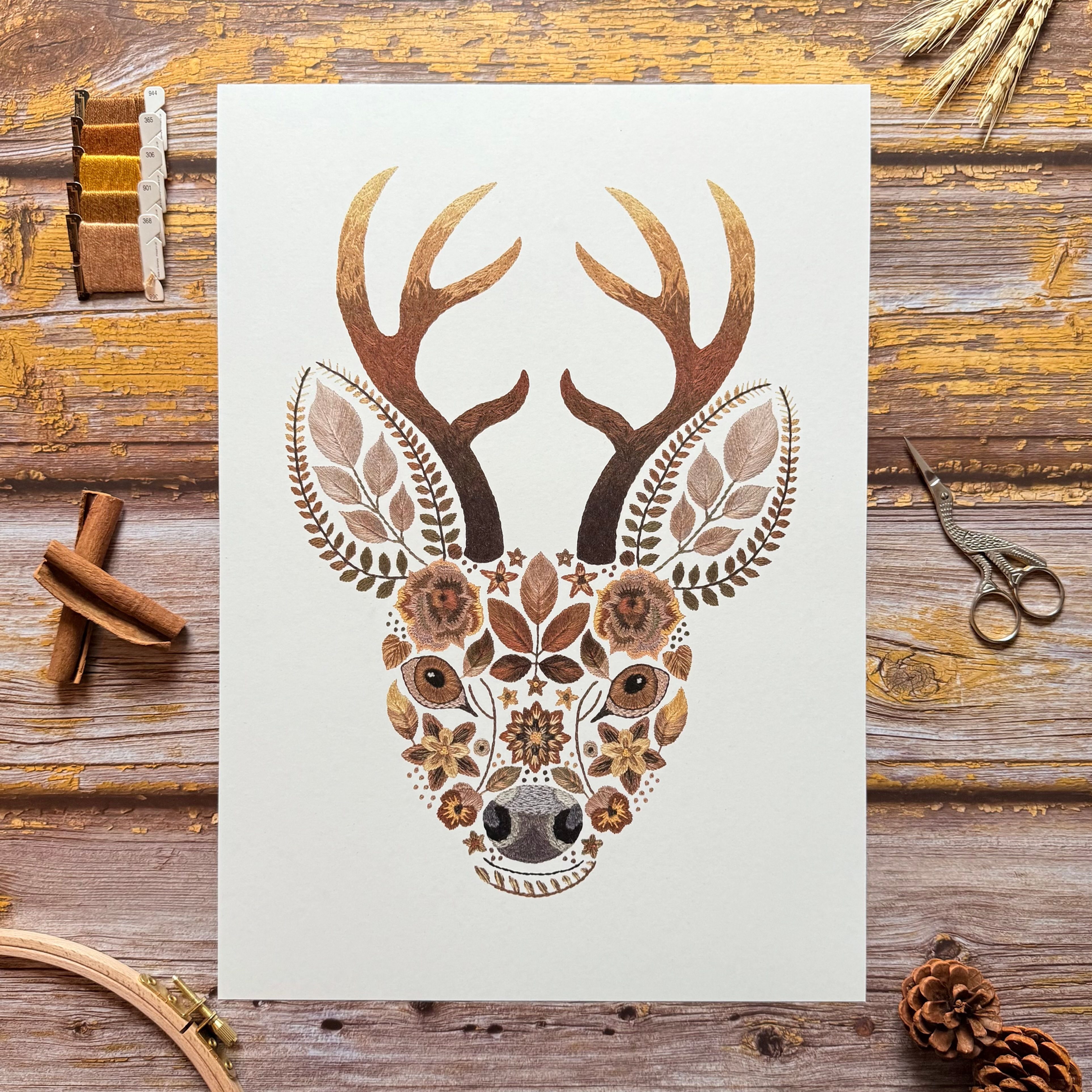 Art Print - Floral Stag