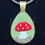 Thumbnail: Green Mushroom Teardrop Bronze Necklace 
