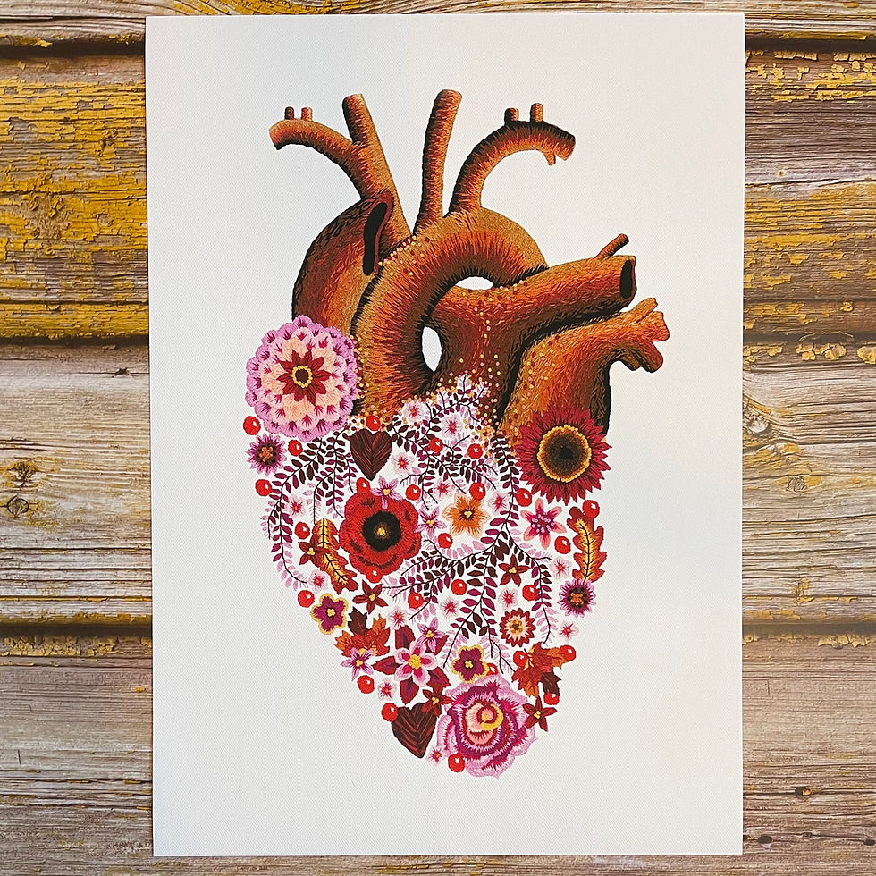 Thumbnail: Close-up of floral heart illustration detail