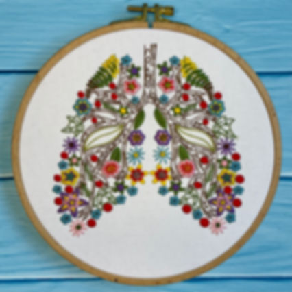 Floral lungs embroidery pattern preview