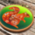 Thumbnail: Close-up of finished floral squirrel embroidery design in hoop