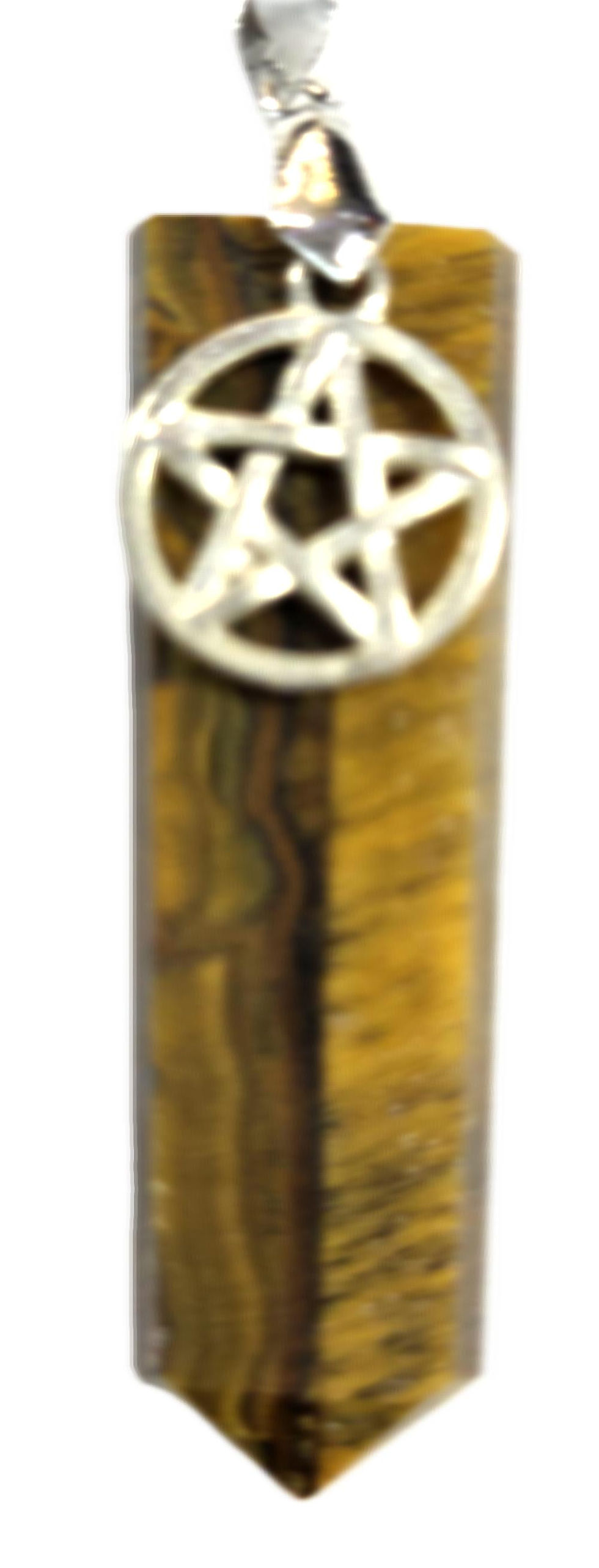 Thumbnail: Silver Plated Pentacle & Stone Pendants
