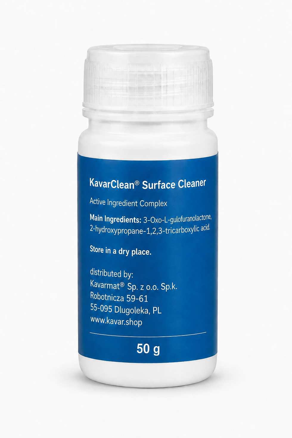 KavarClean® 50-g-Pulverkonzentrat im Kunststoff-Laborfläschchen mit Schraubverschluss für 1 Liter Reinigungslösung