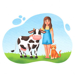 Digital illustration for children's book, character design, playful and colorful style