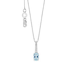 Collana Acquamarina ovale in Oro e Diamanti Collezione Azzurra Prestige