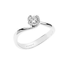 Solitär aus Gold und Diamantblättern aus der Comete SCHMUCK Love Pledge Kollektion