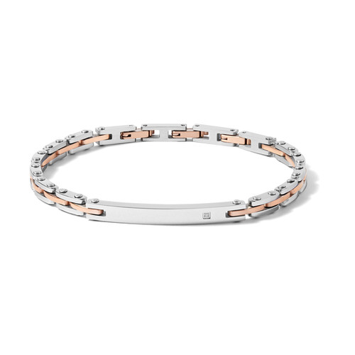 Anello Uomo Maserati Iconic In Acciaio Con PVD Oro Rosa E Cristalli - Taglia 19, Regalo Elegante Per Occasioni Speciali