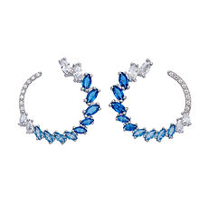 Orecchini Argento e Degradè Blu Zirconi Collezione Glamour Comete Gioielli