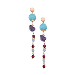 Orecchini Argento 925‰ con Ametista, Giada e Agata colorate Collezione Cromatica