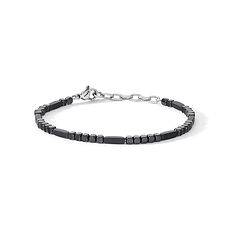 Terasest käevõru musta hematiidiga District Collection Comete Sieraden