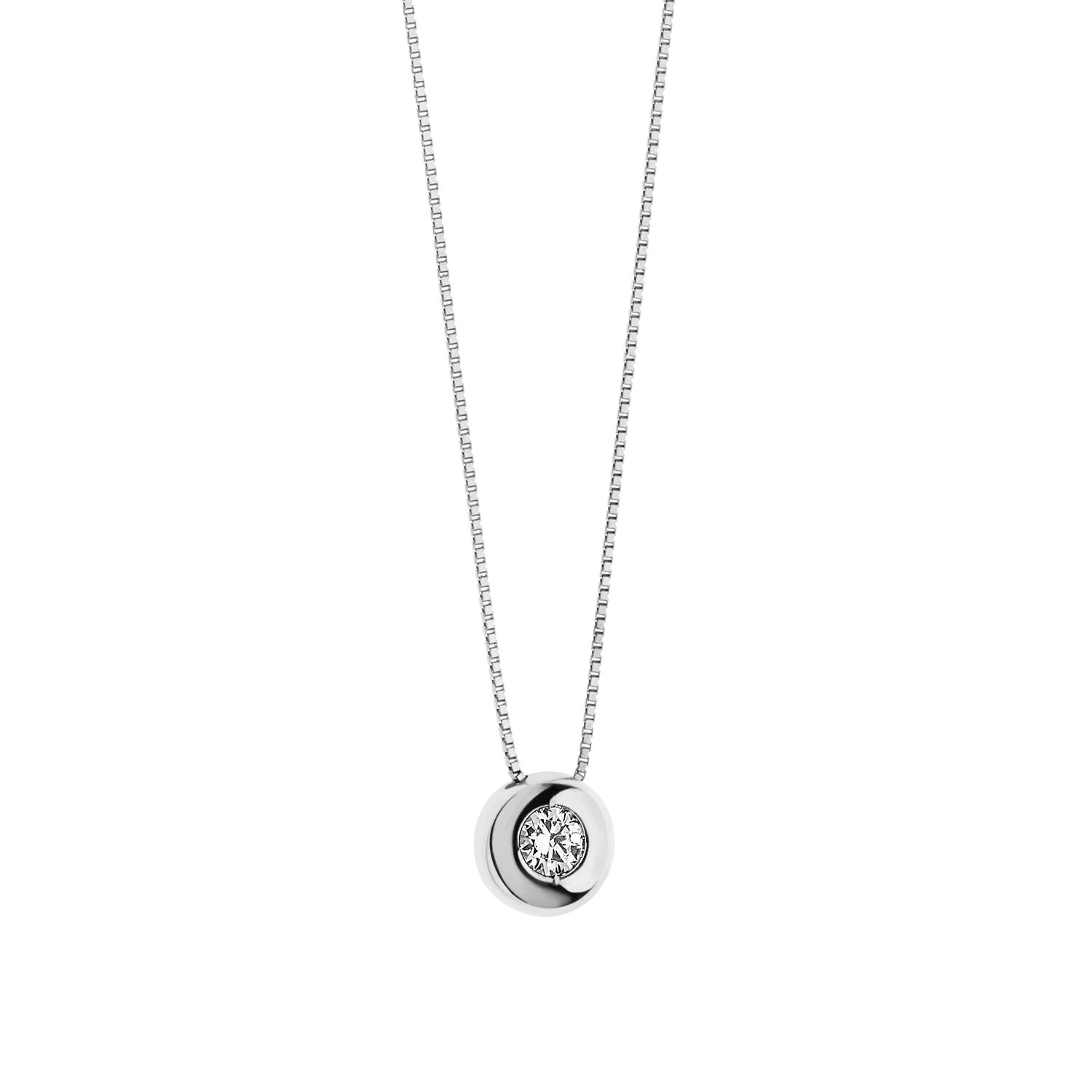 Girocollo Punto luce tondo in Oro e Diamante Comete Gioielli