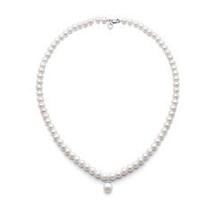 Girocollo Filo Perle in Oro 750 ‰ e Diamanti Collezione Fili di Perle Acquadolce Comete Gioielli