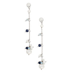 925‰ Silberohrringe mit Aquamarin, blauen Steinen und Aquadolce-Perlmutt COMETE SCHMUCK Chromatic Collection