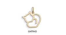 Colgante de mujer Gatito corazón en Oro amarillo de Comete Gioielli